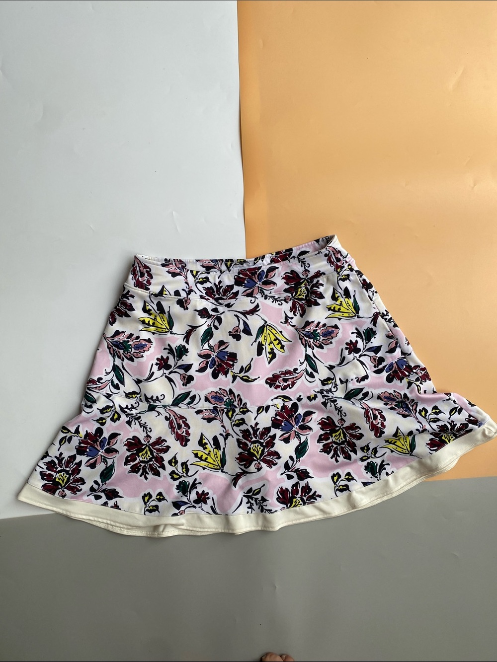 Lady Hagen Pink Floral Circle Skirt with Multicolor Print